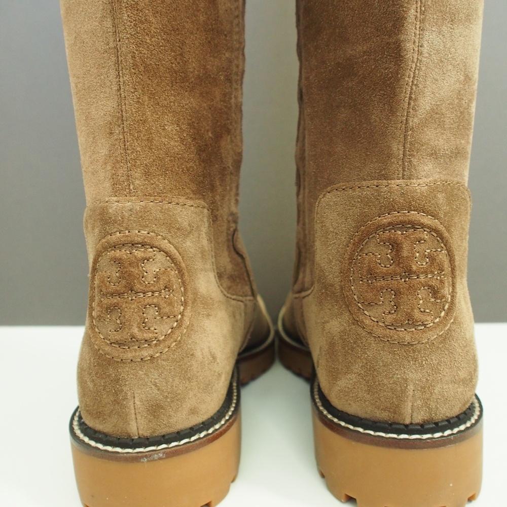 Tory Burch Suede Lug Sole Boots Size  9.5